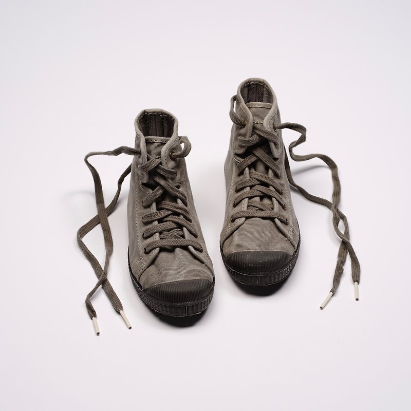 西班牙帆布鞋 CIENTA U61777 34 水泥灰 黑底 洗舊布料 童鞋 高筒 - 童裝鞋 - 棉．麻 灰色