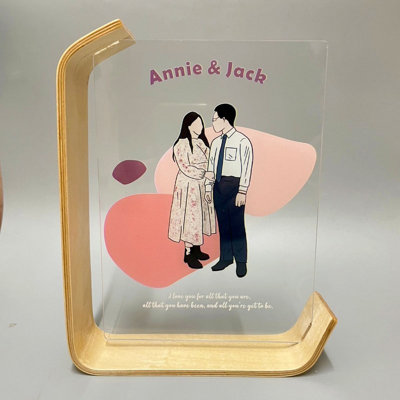 Customized gift-like painted Nordic L-shaped wooden photo frame - กรอบรูป - ไม้ 