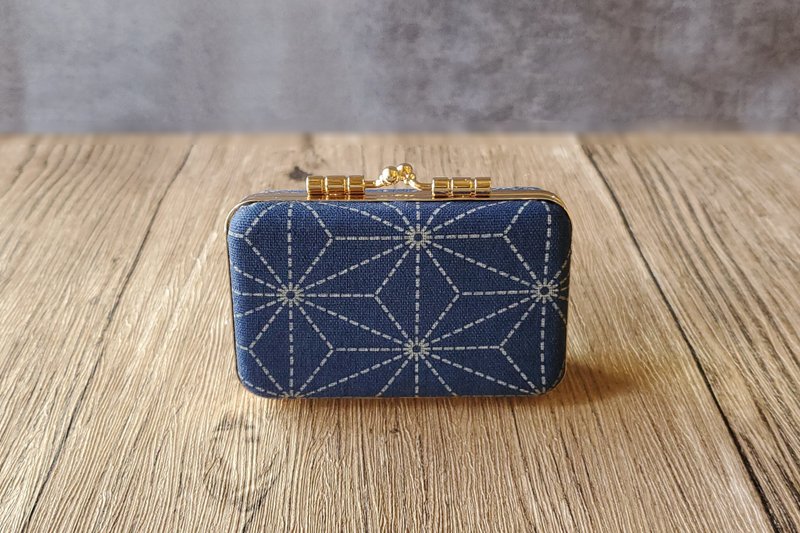 Hemp Leaf, Literary Blue, Large and Small Stamp Box, Double Stamp Box, Stamp Case, Wedding Gift - Storage - Other Metals 