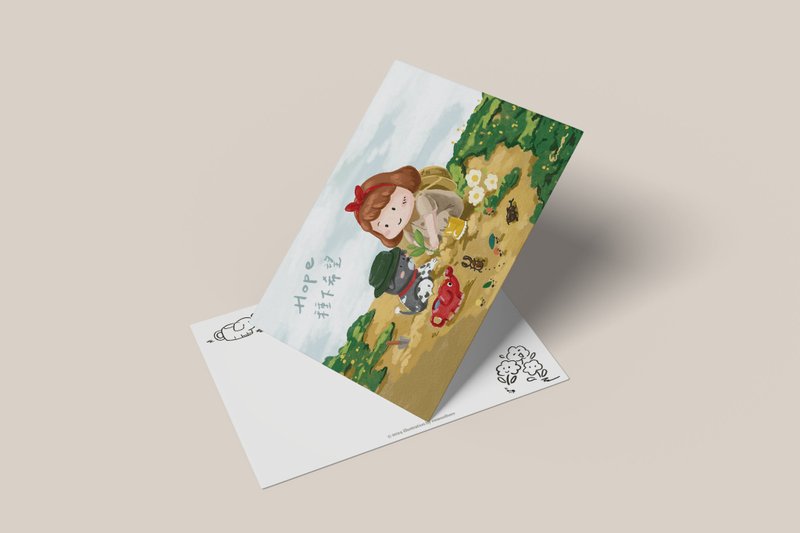 插畫明信片-希望 - 卡片/明信片 - 紙 綠色