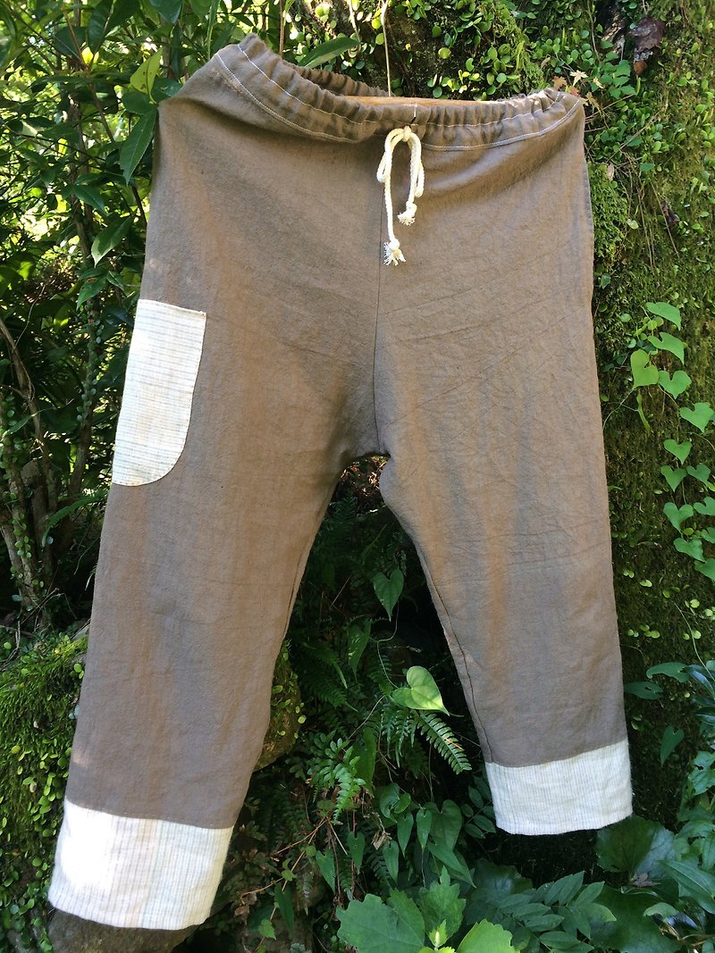 Hemp Easy Pants - กางเกงขายาว - ผ้าฝ้าย/ผ้าลินิน สีนำ้ตาล