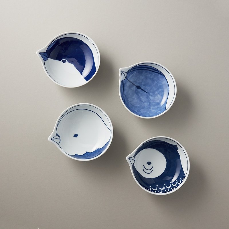 Ishiguro Sasuke Sakai - tori bird soup dish gift box (4 pieces) - ถ้วยชาม - เครื่องลายคราม ขาว