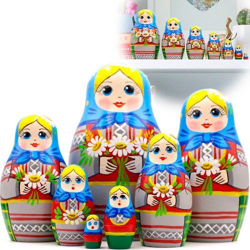 布列斯特纪念品厂 - 套娃 Russian Nesting Dolls Set of 7 pcs - Matryoshka in Belarussian Traditional Dress