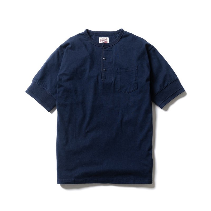 Henley Classic(S) - 深藍Navy - 男 T 恤 - 棉．麻 