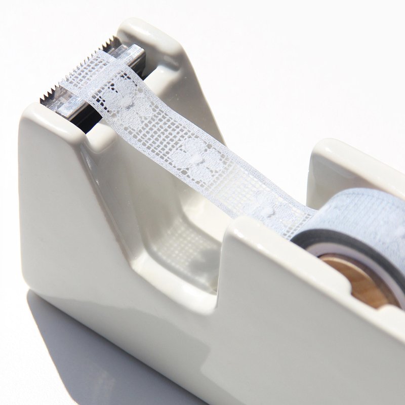 Knitting Lace Clear Tape | Milk Flower - 紙膠帶/和紙/PET - 紙 白色