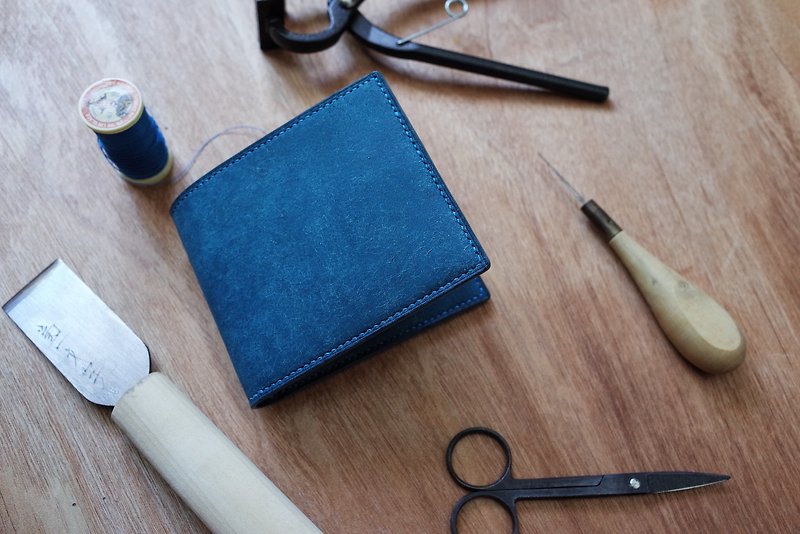 B.Wallet Type04  - 単層の単層の財布 - 財布 - 革 ブルー
