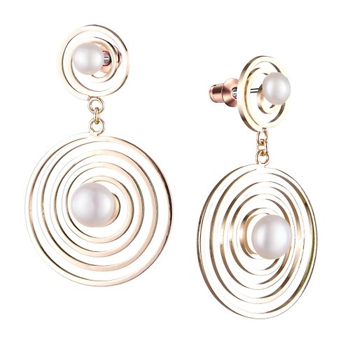 SOIRÉE BY N.Y. 蒔華芮設計師輕珠寶 復古圈圈珍珠耳環(共兩色)