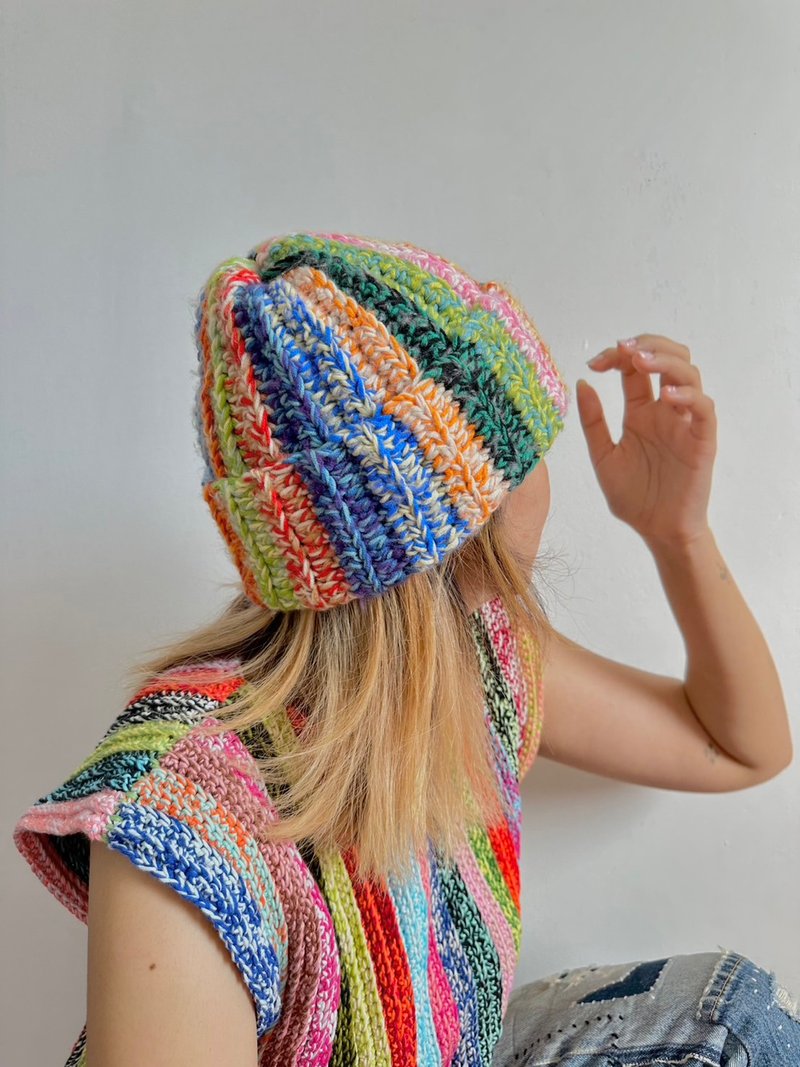 Scrap yarn beanie - Other - Other Materials Multicolor