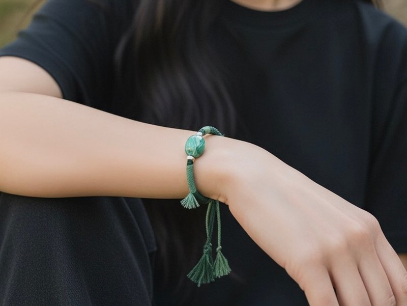 Heirloom Lacquer Hand-braided Bracelet - สร้อยข้อมือ - เงิน หลากหลายสี