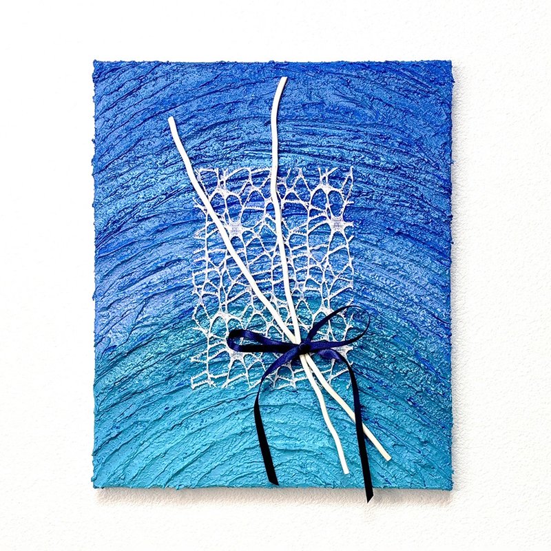 原画 オリジナル 絵画 アクリル画 海のプレゼント27.3×22cm - 海報/掛畫/掛布 - 其他材質 藍色