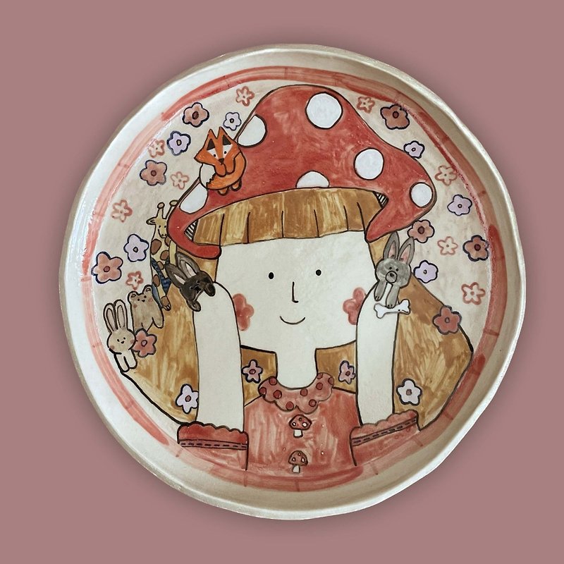 笑顔 - 花瓶・植木鉢 - 陶器 レッド