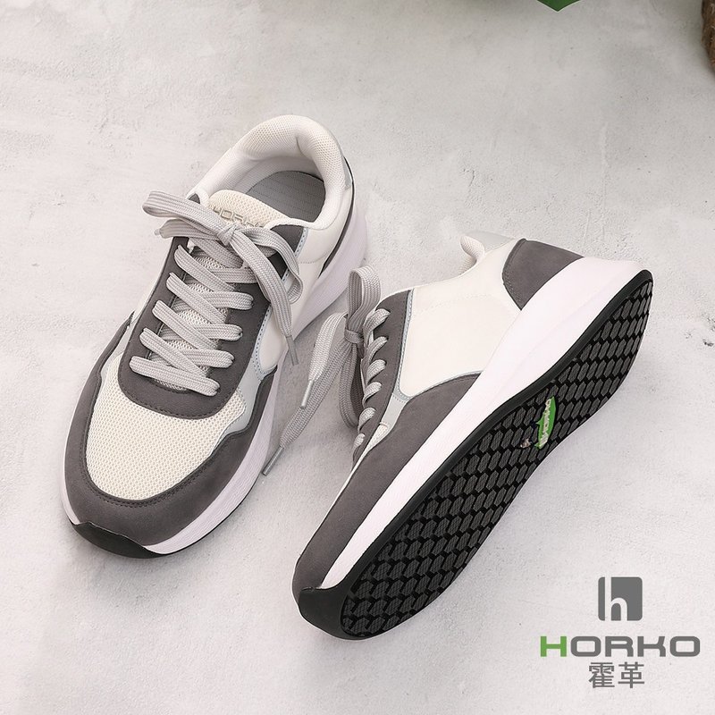 [HORKO] Grounded classic shoes - white and gray - Women's Casual Shoes - Other Materials Gray