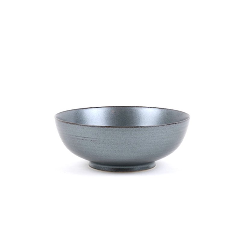 KIHARA Black Sand Glazed Shallow Bowl M - Bowls - Porcelain Black