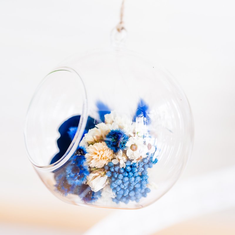 Macrocosm dry flower (navy) - Items for Display - Glass Blue