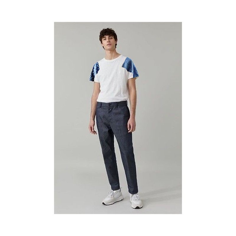 デニム生地刺し子Tシャツ 純綿 S～3XL 既製サイズS - Tシャツ メンズ - コットン・麻 ホワイト