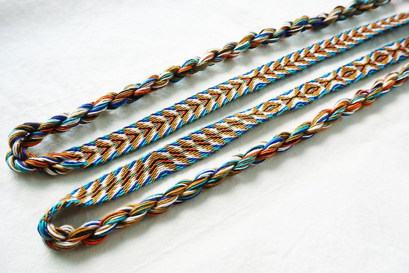 Waistband, hairband, headband, handmade woven webbing - Belts - Cotton & Hemp Multicolor