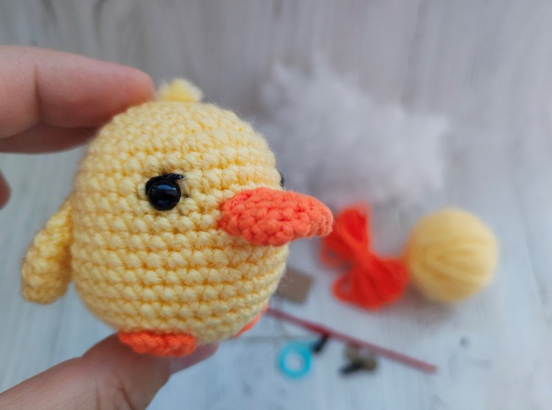 Crochet kit beginner with yarn, crochet duck, amigurumi duck - Knitting, Embroidery, Felted Wool & Sewing - Other Metals Yellow