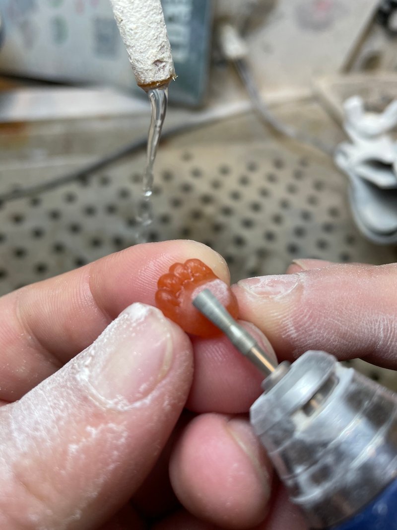 【小貓爪】南紅紅瑪瑙耳墜線可愛原創手工製作玉石雕刻 - 耳環/耳夾/耳骨夾 - 玉石 紅色