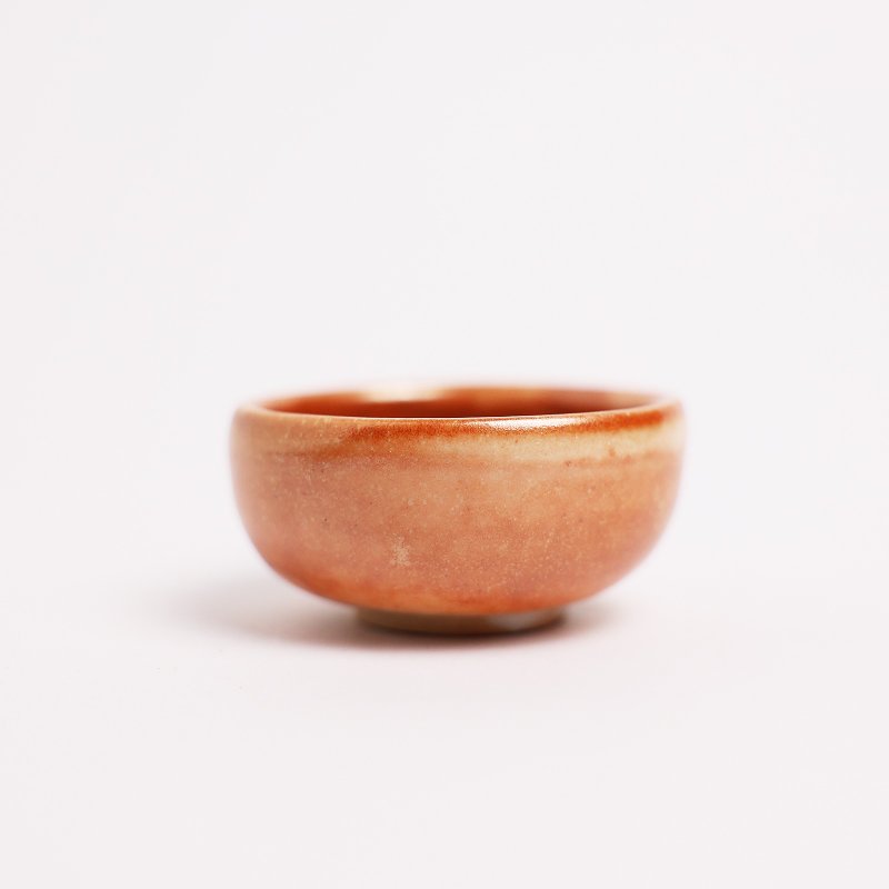 明芽窯 l 柴燒志野金彩小茶杯 橘紅 杯子 陶杯 陶器 陶藝品 T - 茶壺/茶杯/茶具 - 陶 橘色