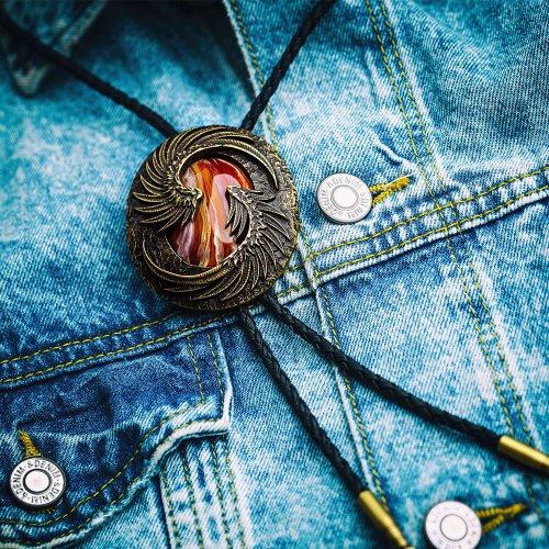 MF select 鳳凰之心 保羅領帶 Bolo Tie 真皮 皮革項鍊 皮繩領帶 長項鍊