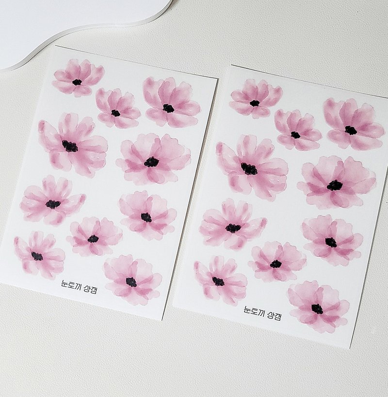 Watercolor flower stickers - Stickers - Other Materials 