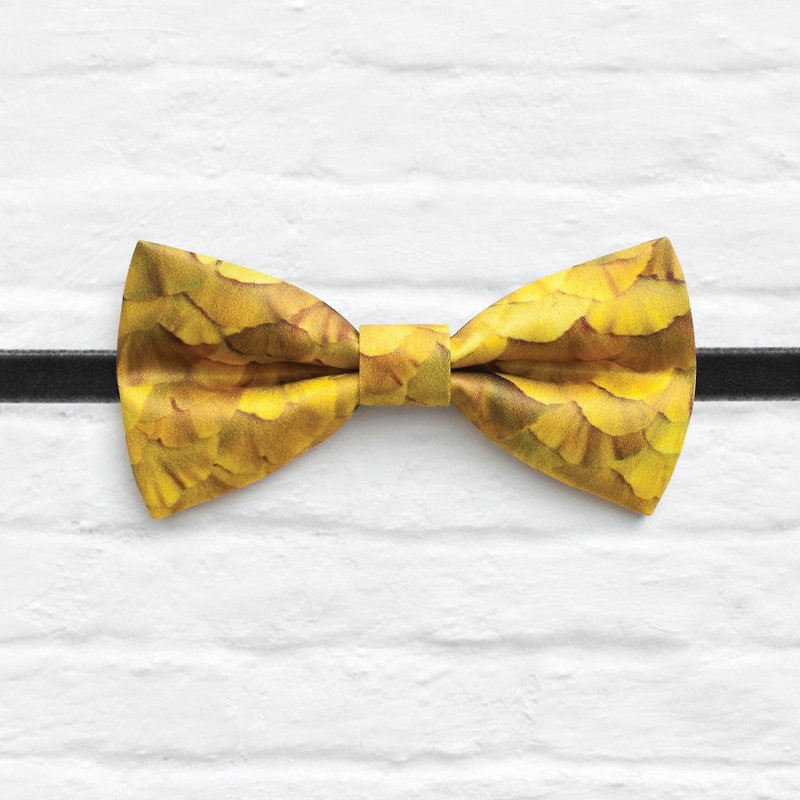 Style 0165 日下黃花 印花緞面領結 黃色 限量手工領結 - 頸鏈 - 紙 黃色