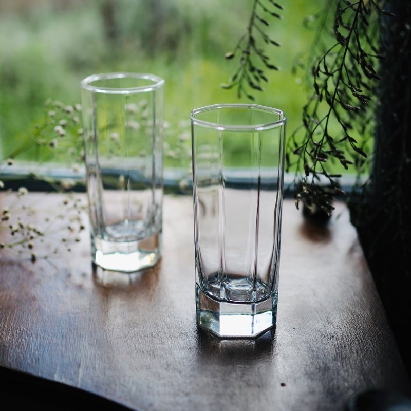 1980 French Luminarc octagonal crystal glass - Cups - Glass Transparent