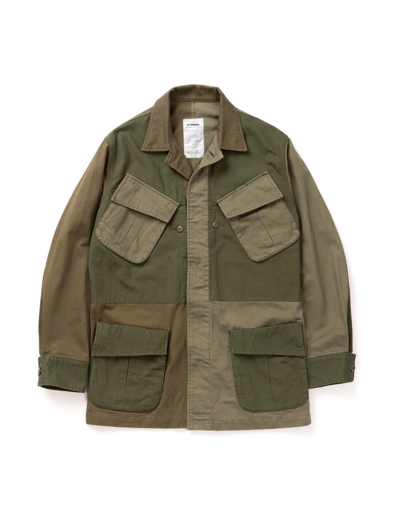 JUNGLE ARMY JACKET - เสื้อโค้ทผู้ชาย - ผ้าฝ้าย/ผ้าลินิน สีเขียว