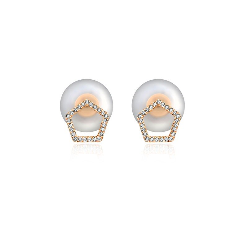 Hollow Pentagon Diamond Earring - Earrings & Clip-ons - Other Metals Orange