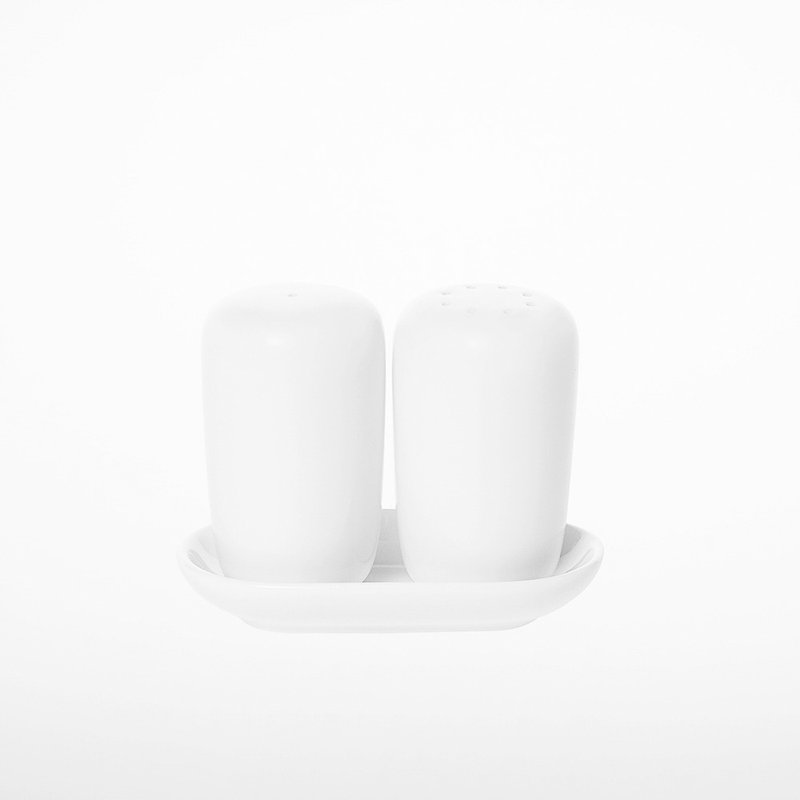 TG Porcelain Salt and Pepper Shakers 71mm - แก้ว - เครื่องลายคราม ขาว