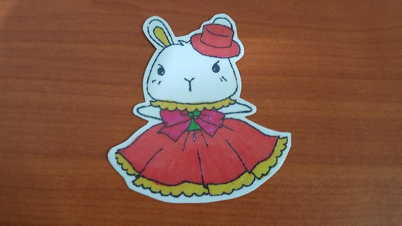 Lady rabbit waterproof stickers - Stickers - Paper 