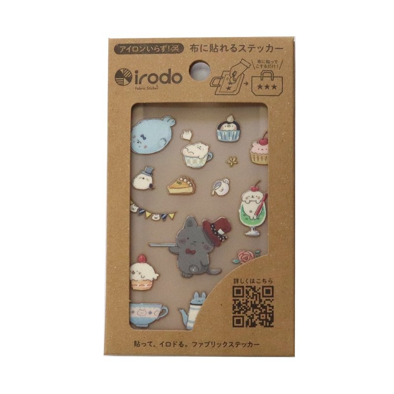 [irodo] Kuroneko Tea Party (non-iron transfer sticker for fabric) - Stickers - Other Materials Multicolor