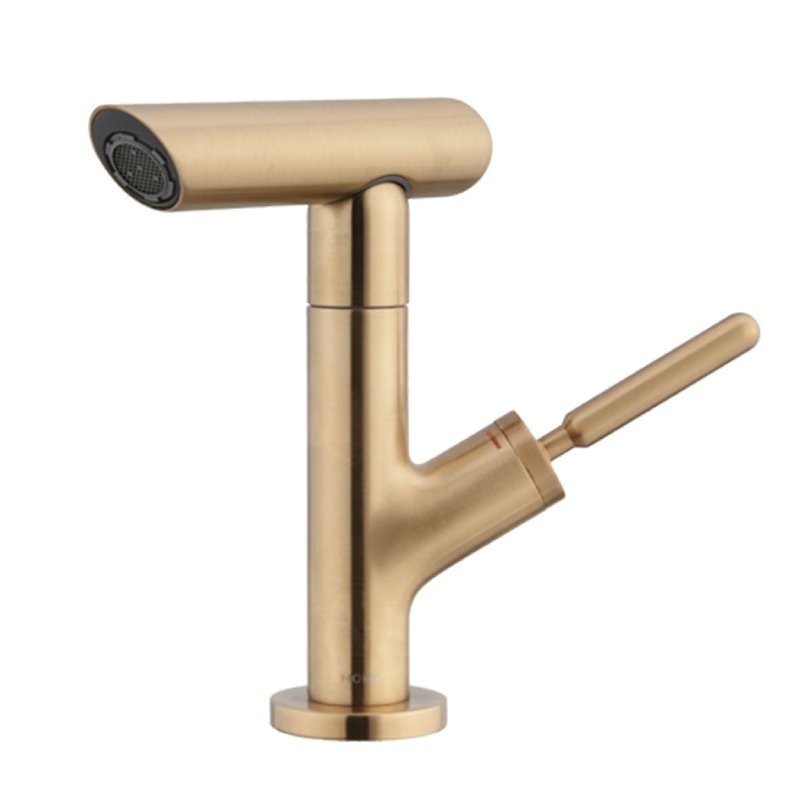 【MOEN】Rotatable Single Hole Basin Faucet-Bronze Gold - Bathroom Supplies - Copper & Brass Gold