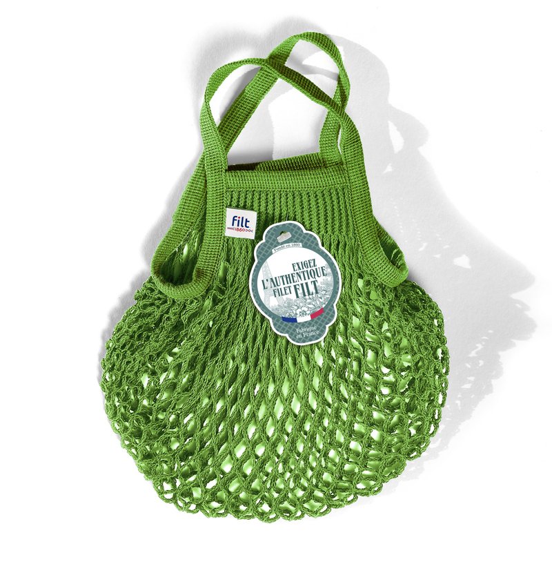 French Filt mesh bag clear grass green Vert Laitue - Handbags & Totes - Cotton & Hemp 