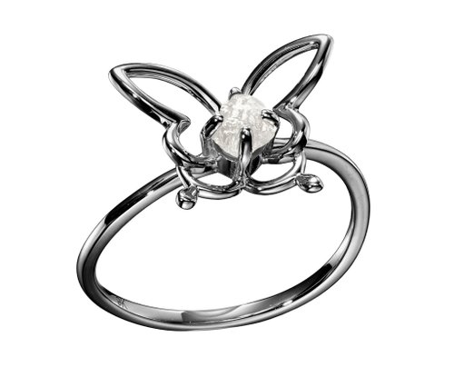 Majade Jewelry Design 蝴蝶鑽石戒指 鑽石原石蝴蝶戒指 鑽石結晶鑽戒 鑽胚刺青紋身圖案