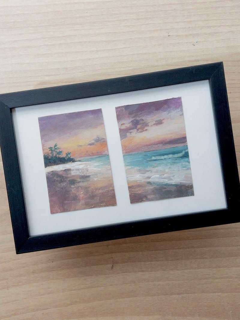 Starry景.物&畫 原畫/手繪/空間療癒裝飾 窗外的海 - 擺飾/家飾品 - 紙 