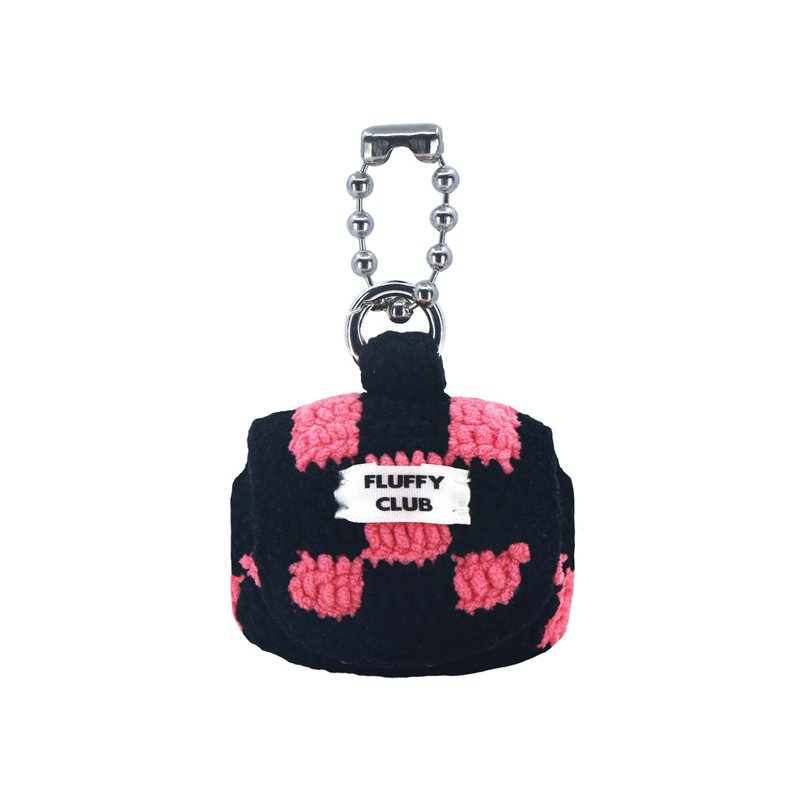 'CHECKMATE!' checkerboard AirPods 3 & Pro Case (BLACK PINK _ GIANT BALL CHAIN) - AirPods/耳機保護套 - 繡線 粉紅色