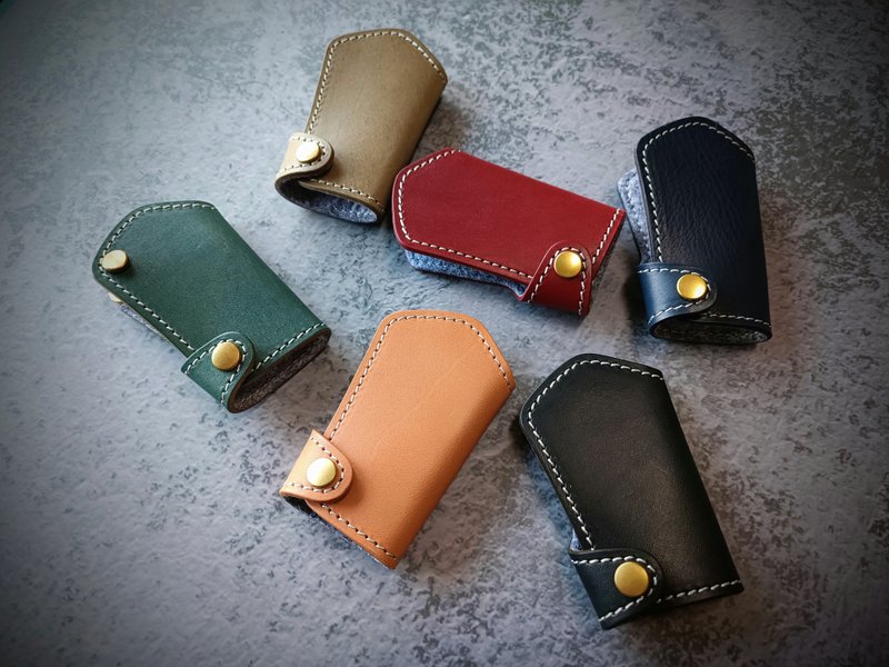 Handcrafted Leather Goods | Jin Gan Yin | Car Key Case | Key Pouch | Remote Control Case | S | Motorcycle Lock Pouch | Stitching - Keychains - Genuine Leather 