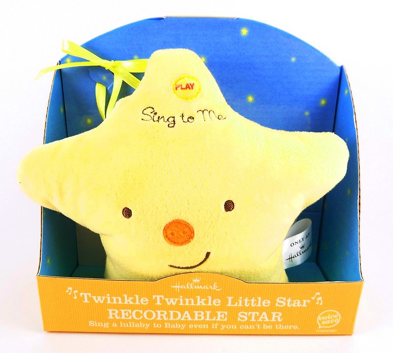 Baby recordable door hanging decoration / Little Star (with sound) - ของวางตกแต่ง - ผ้าฝ้าย/ผ้าลินิน สีเหลือง