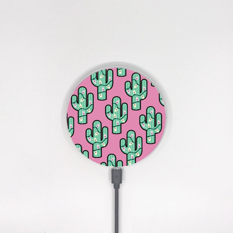 【香港製造】可愛仙人掌10W手機無線充電板 Wireless Charger 035 - 無線充電盤/板/座 - 其他材質 粉紅色