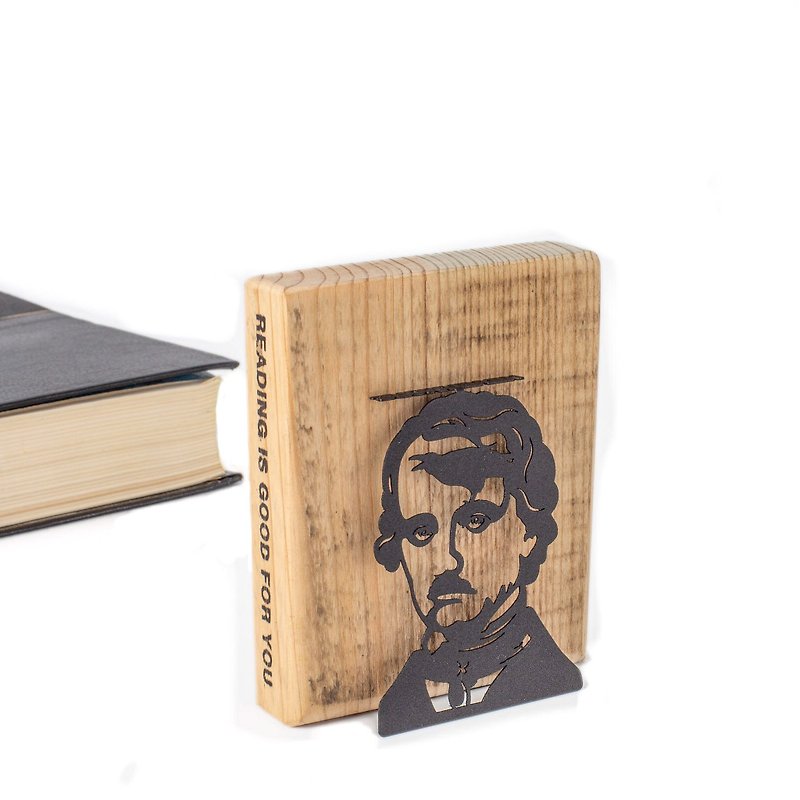 Novelty Bookmark Edgar Allan Poe Portrait, Small Bookish Gift for Horror Lovers - ที่คั่นหนังสือ - โลหะ สีดำ