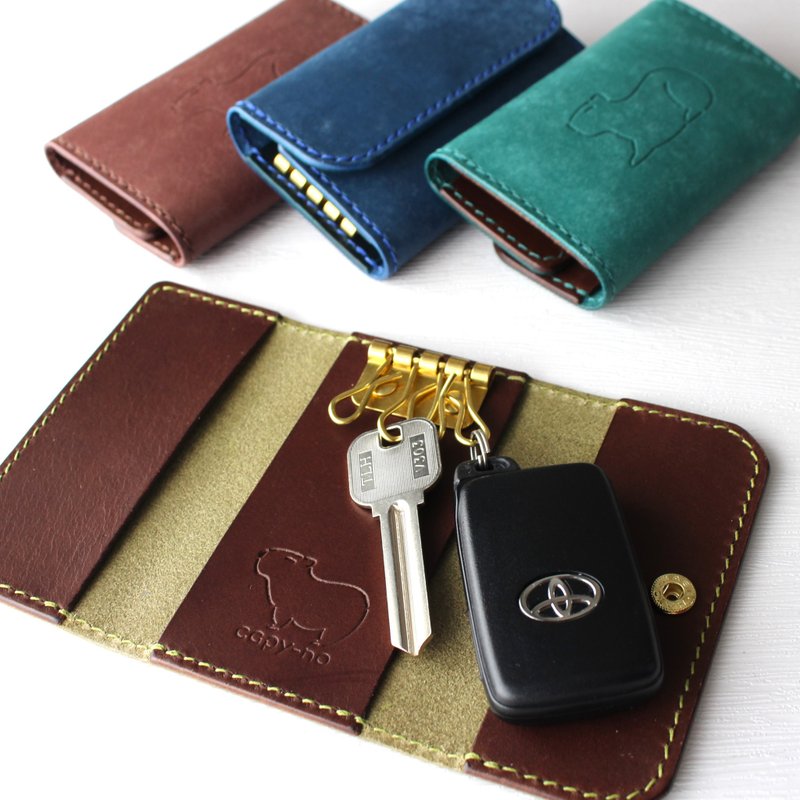 Capybara key case - Keychains - Genuine Leather Multicolor