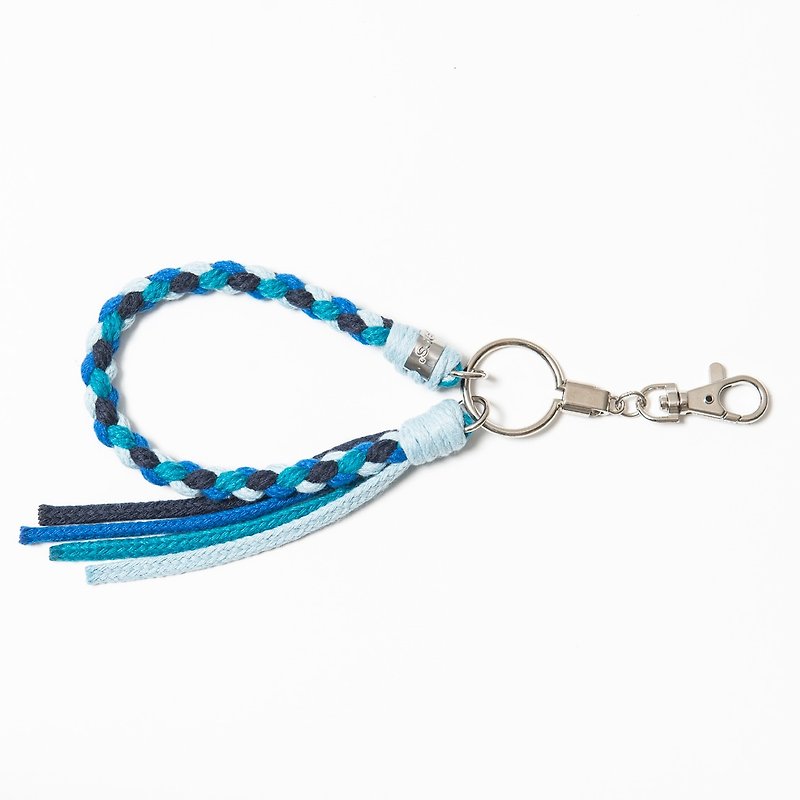 13 fingers' / colorful music / short chain key ring - Keychains - Cotton & Hemp Blue