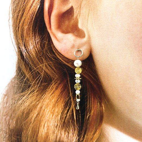 ART COLE 珍珠14k金耳環 珍珠耳環 新年禮物 日本風格耳環 可改耳夾 珍珠