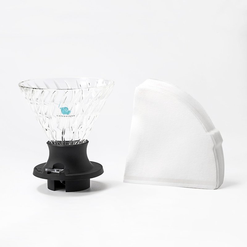 ラム スマートフィルターカップ 360ml - 無料フィルターペーパー 40 枚 - コーヒードリッパー - ガラス 透明