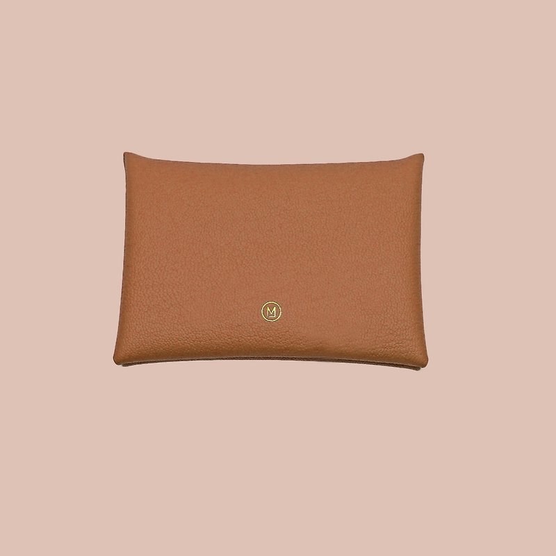 Customized genuine leather macaron brown card holder/wallet/card holder/card case - Wallets - Genuine Leather Brown