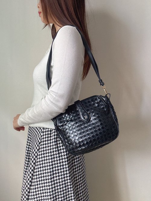 Autrefois Vintage Bags HK 中古正 Bally 編織皮革 真皮 兩用包 腋下包 斜揹包