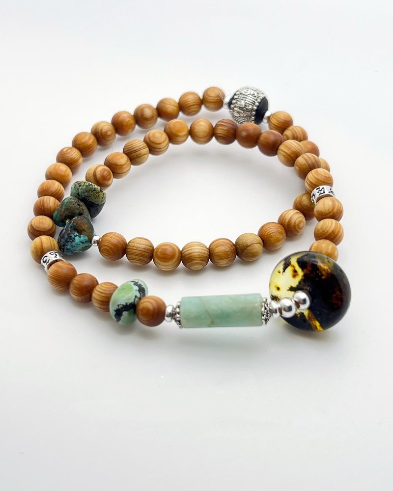 崖柏兩圈設計手串 - 手鍊/手環 - 木頭 咖啡色