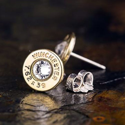Bullet Designs Bullet Designs AK47步槍子彈 水鑽耳環 / 復古金屬個性耳針耳扣