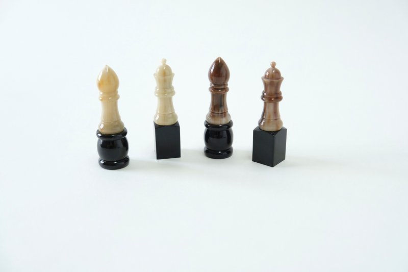 五分西洋棋感黑白牛角印章套組 - 印章/印台 - 其他材質 